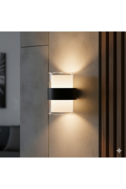 K2 KDA733 Modern Dekoratif LED Aplik 10W 3000K (Siyah ABS Kasa)