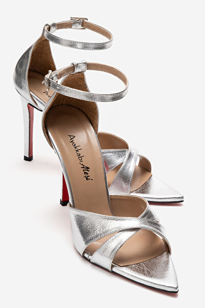 Ayakkabı Ateşi Women's Cross-Strapped Ankle-Strap Stiletto Heeled Shoes Sorie...
