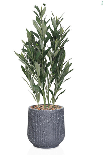 co arma شجرة صناعية محاكة للزيتون الطببيعي بمركن بلاستيكي بارتفاع 65 سم