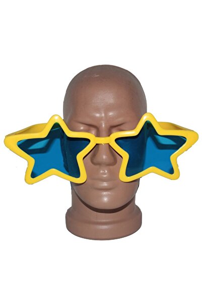 Pandoli Partidolu Süperstar Yıldızlı Parti Gözlüğü Sarı Renk