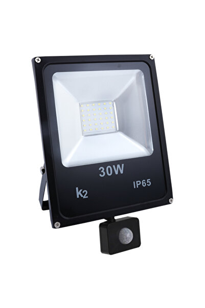 K2 KLF159B Hareket Sensörlü Alüminyum Döküm COB LED Projektör 30W Beyaz Işık