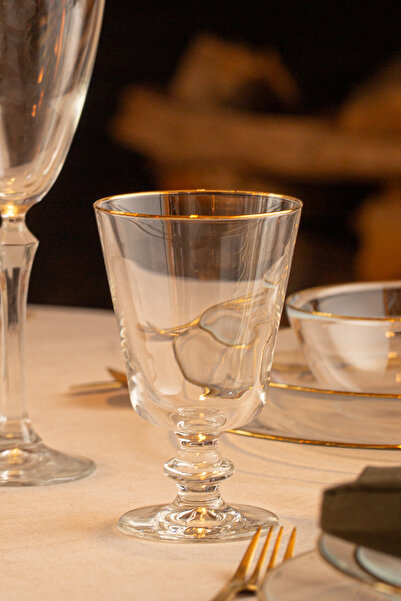 Rakle Pure Altın Yaldızlı 4'lü Ayaklı Bardak Seti 280 cc