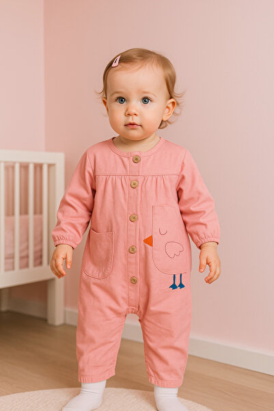 Kidaxi Buttoned Girls' Jumpsuit Without Booties