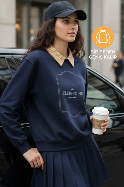 Amia&Co. Guler de cămașă detașabil albastru marin cu căptușeală din fleece cu...