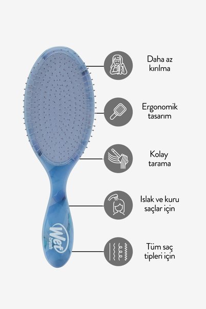 Wet Brush Serene Daydream Dolaşık Açıcı Saç Fırçası / Tarak Mavi