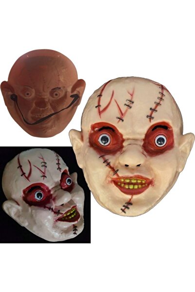 partidolu Halloween Arkadan lastikli Tam Yüz Sert Plastik Chucky Çaki Maskesi