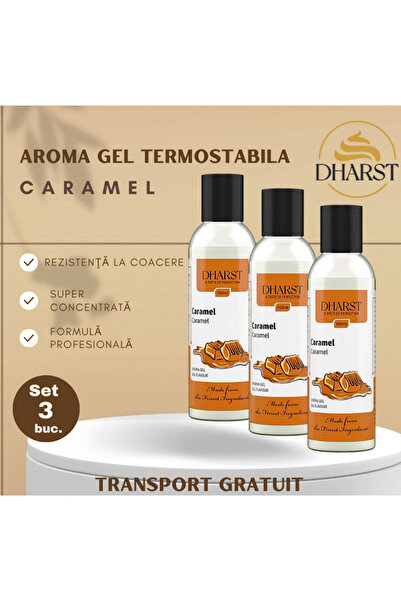 Dharst Aromă gel termostabilă – Caramel – 100 ml - Set 3 buc.