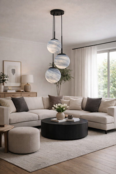 HubRom Πολυέλαιος, EFSER 4110-03-BLL 15x75 cm 3xE27-60W Μαύρο