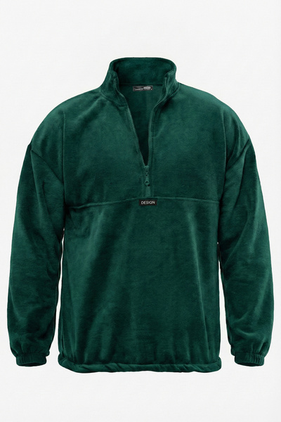 GHASSY CO. Ghassy Co. Men's Oversize Regular Stand Collar Half Zipper Fleece ...