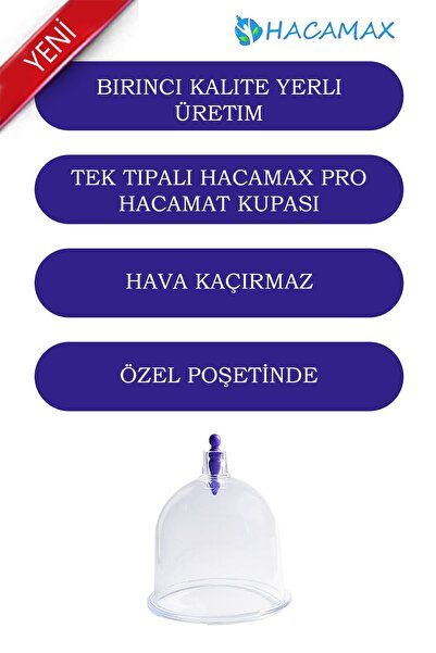 MediGreen 50 Adet 6 Numara HACAMAX PRO Hacamat & Masaj Kupası 1 Adet Pompa