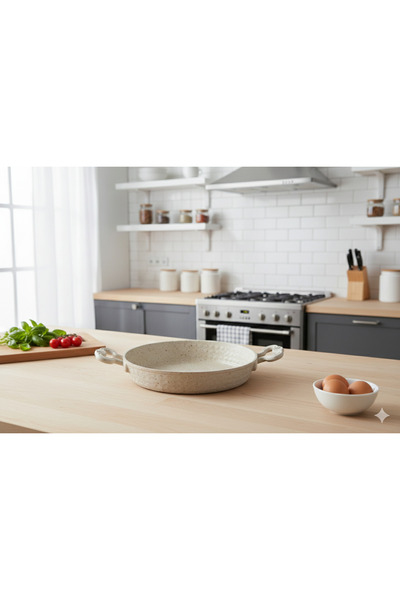 Evren 20 cm Cream Cast Pan, Cast Egg Omelette Pan 20 cm