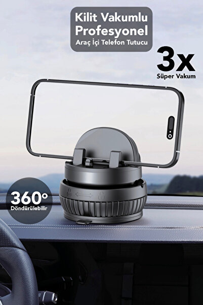 mimtec 360 Dönebilen Telefon Tutucu - Ayarlanabilir Vakumlu Araç İçi Telefon ...