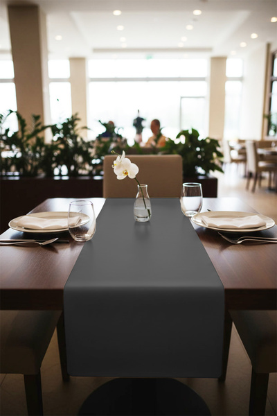 Morika Hotel & Home Textile Basic Serisi Suni Deri Runner / Masa Örtüsü - 32x...