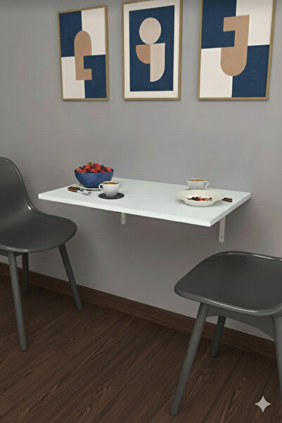 Darga Wood Shop 72 X 45 Cm Katlanır Masa Duvara Monte Masa Mutfak Masası Balk...