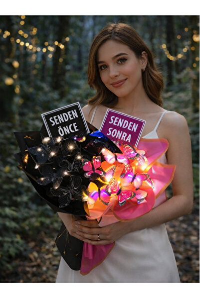 blackrosehediye Led Işıklı Kelebek Buketi Senden Önce Senden Sonra Sevgiliye ...