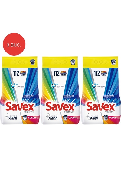 SAVEX Set 3 bucati- Detergent de rufe ColorGuard Superior 9 kg