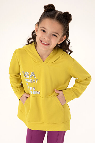 U.S. Polo Assn. Çocuk Fıstık Yeşili Kapüşonlu Sweatshirt 50272433-VR087