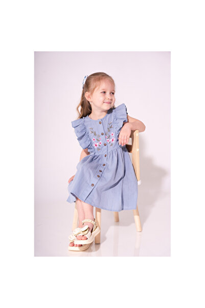 Mod Kids - Girl's Dress, Kids Fashion, 104, Blue, 4 Years