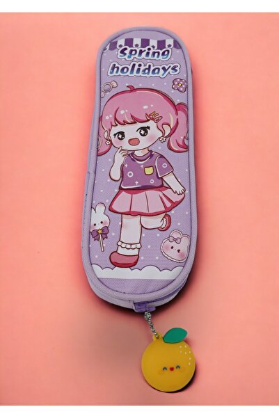 OEM Penar pentru fete cu două compartimente și breloc detașabil YF60 liliac