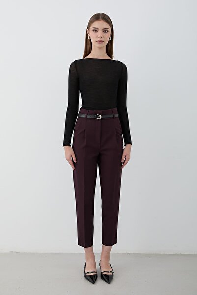 JASTE Kadın Yüksek Bel Pileli Kumaş Pantolon