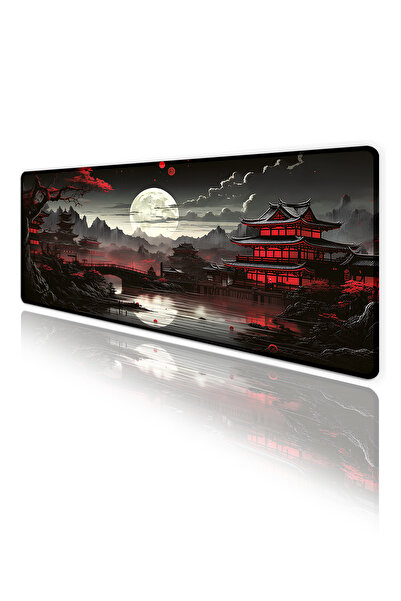 iyi fikirler Japon Ev Temalı Oyun Gaming Klavye Mouse Pad Masa Matı Dikişli K...