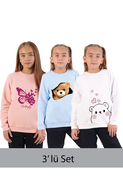 Rekormoda Pachet de 2 pentru fetiță Liliac-Ecru 3Firet Ş cu căptușeală din fl...