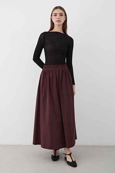 JASTE Fusta lungă maxi elastică cu talie adunată pentru femei