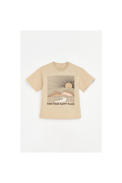 Mod Kids - Tricou pentru copii, bumbac, bej, mărimea 140 cm