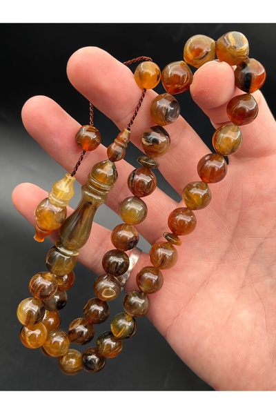 Cemhan Göksal Koç Boynuzu Beyzi Model Tesbih – Sistemli Püsküllü, Sanduka Kut...