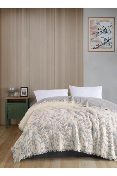 VİLERA HOME 100% Organic Muslin 240*260 Battal Size Bed Cover