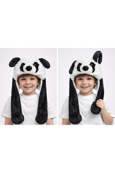 Selvira Fun Plush Hat with Ears Moving When Pressed on the Paws, Sounds and L...