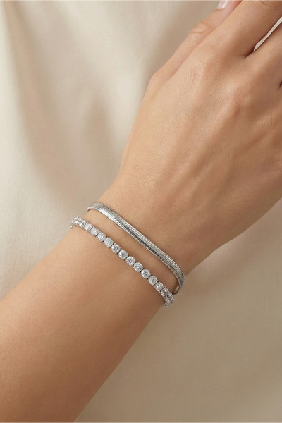 Zircon Stone Waterway Bracelet Flat Chain Waterway Bracelet
