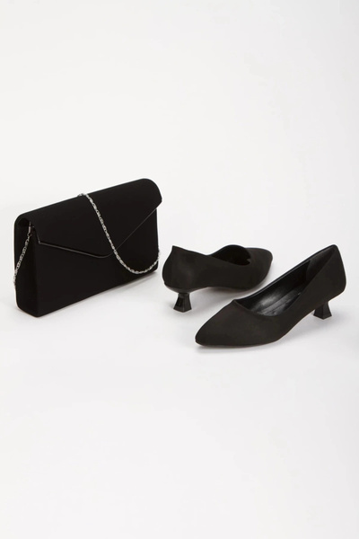 Miss Mitto Kadın   Süet  Kısa Kadeh Topuklu   Rahat ve Şık Stiletto ve Çanta ...