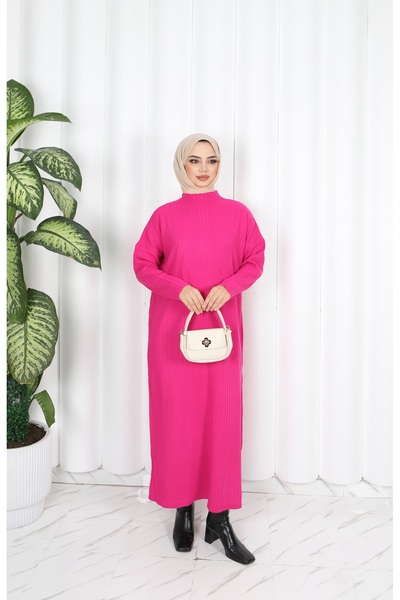 NİSUM MODA FİTİLLİ TRİKO ELBİSE