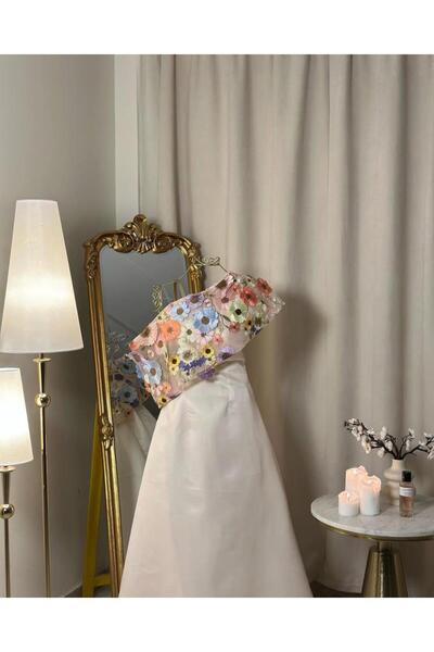 vanus fashion 5698 -فستان فاخر بلمسة زهرية أنيقة (لونين)