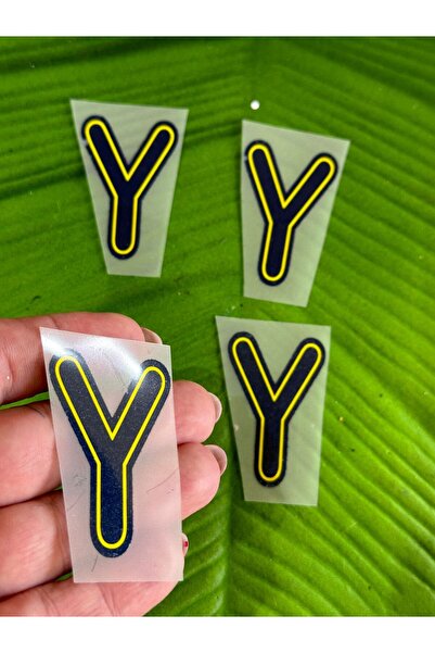 Gönülden Tasarım 4 komada peglanog slova Y za transfer, Arma 5x4 cm, TAMNOMOŽDA
