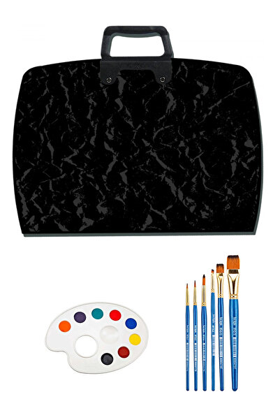 ACUTO Proje Çantası 38x55 cm Resim Çantası Keep Smile Fırça Seti 6'lı Godeli ...
