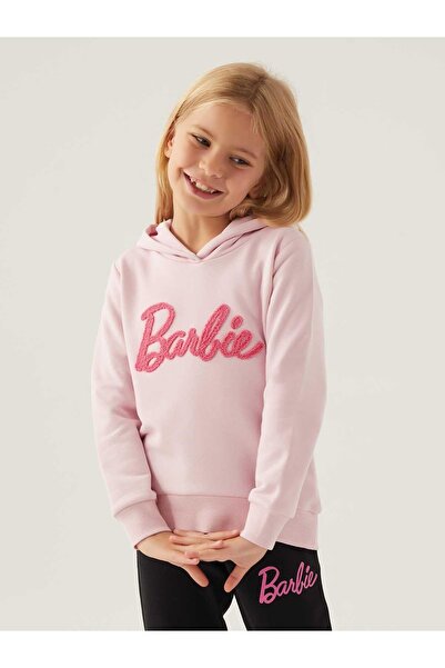 Barbie Kız Çocuk Kapüşonlu Sweatshirt 9-14 Yaş Toz Pembe