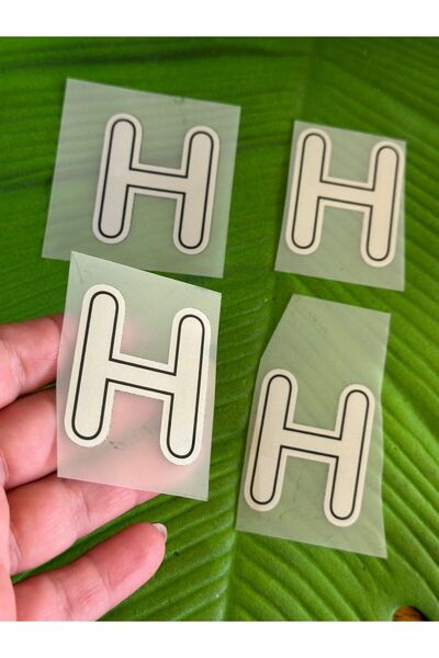 Gönülden Tasarım 4 komada peglanog slova H za transfer štampu Arma 5x4 cm siv...