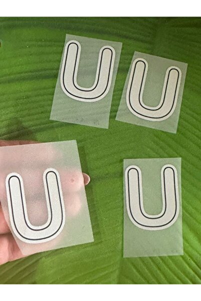 Gönülden Tasarım 4 komada peglanog slova U za transfer štampu Arma 5x4 cm siv...