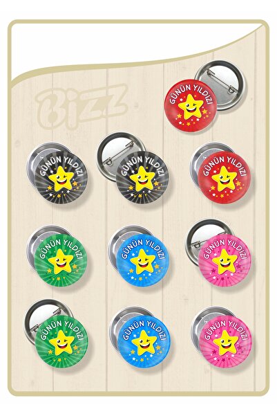 B Ajans Bizz Günün Yıldızı - Yıldız Öğrenci Motivasyon Rozeti -02 ( TOPLAM 10...