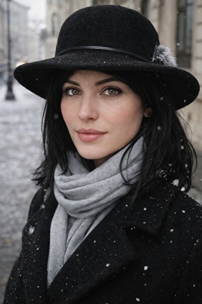 LAGRANZE Kadın Premium Deve Tüyü Keçe Şapka