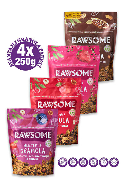 Rawsome Glutensiz 4'lü Granola Paketi 4x250 g