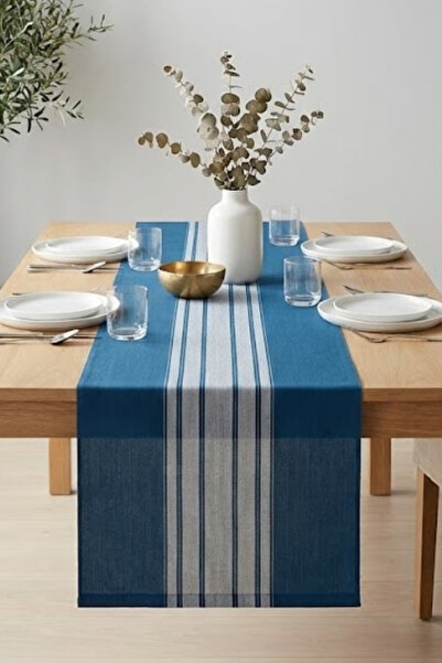 Arma House سجادة عصرية مقطوعة بالليزر باللون الأزرق مقاس 40*140 سم