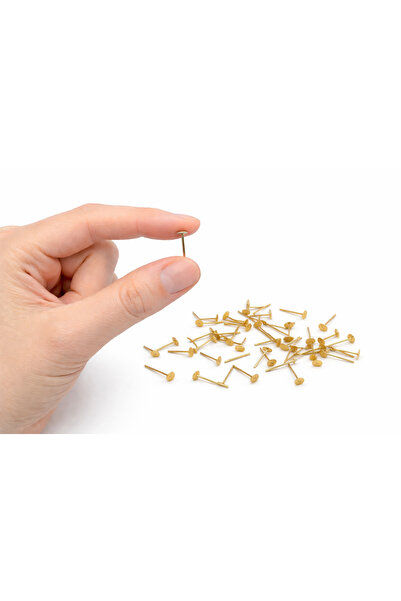 FlowerAksesuar 50 ADET - 4 mm KÜPE İĞNESİ, KÜPE ÇİVİSİ, KÜPE APARATI, YAPIŞTI...