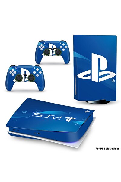Genel Markalar Modern Mavi Ps Logo Playstation 5 Standart Disk Edition Sticke...