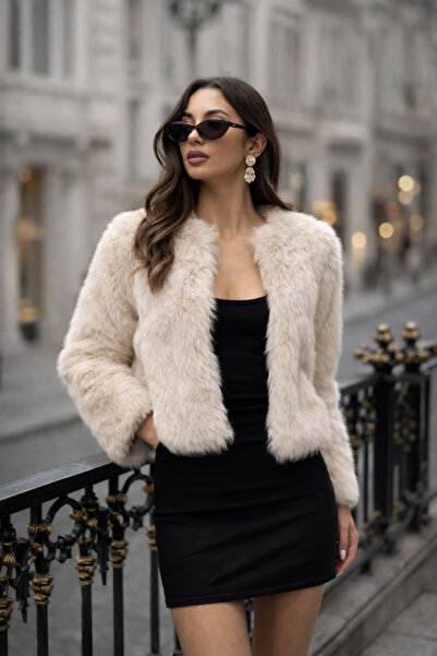 Elegance Scarf Jachetă de blană Lolita bej premium importată - Bolero de mire...