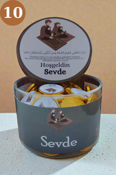 afyoresel 100 Adet İsimli Sütlü Kokolin Kız Bebek Çikolatası