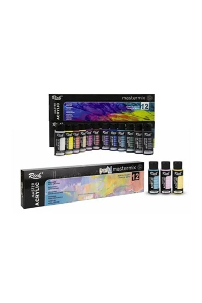 Rich Mastermix Akrilik Boya 12 Canlı + 12 Pastel Renk 24 RENK