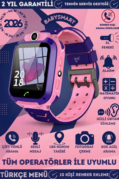 BabySmart Q12 Akıllı Çocuk Takip Saati, Sim Kartlı Arama, Kameralı, S.o.s Ve ...